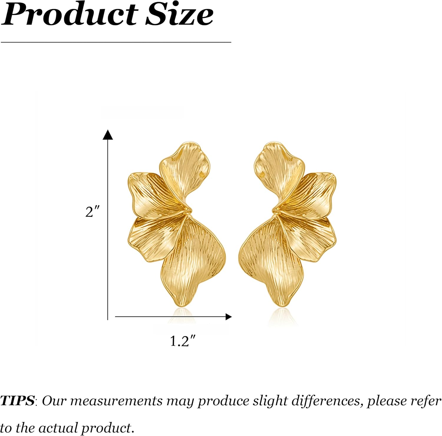 Chunky Gold Statement Earrings for Women Boho Geometric Big Flower Drop Dangle Earrings Hypoallergenic Large Stud Wedding Prom Dress Jewelry Accessories Christmas Gifts - Image 6