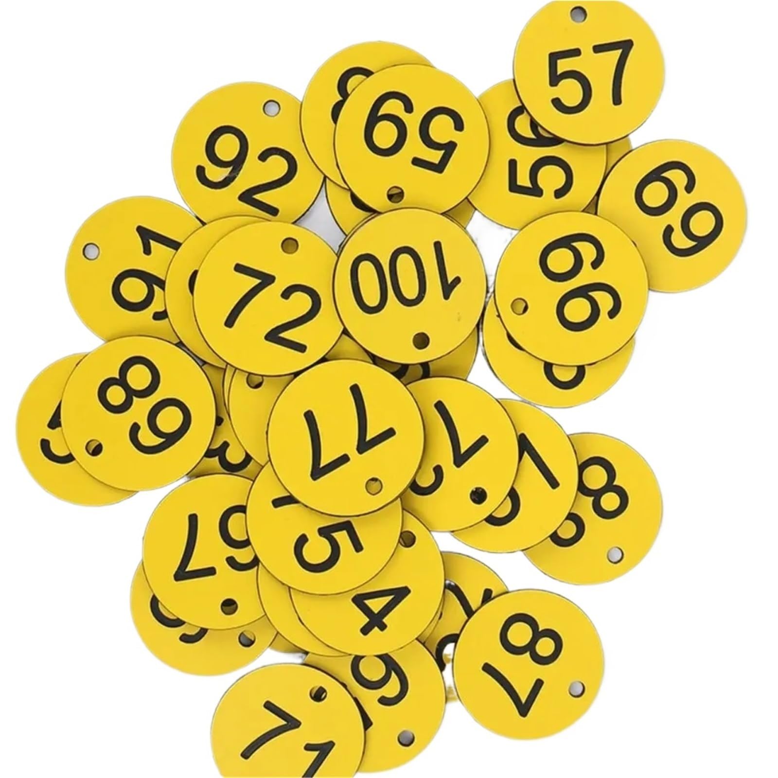 Plastikowe znaczniki numeryczne, Opakowanie 100 plastikowych zawieszek z numerami sekwencyjnymi, wielokolorowe, okrągłe, 3,5 cm, do szkółki ogrodowej(Light blue)