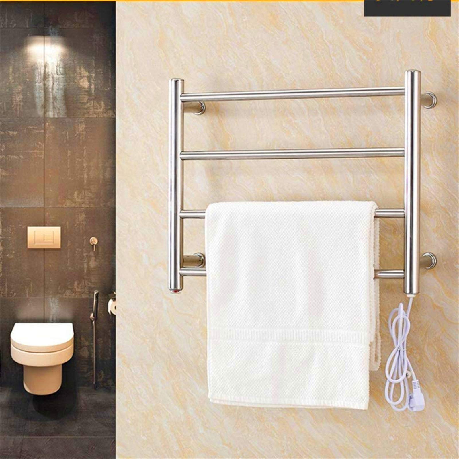 Towel Warmer, Electric Towel Rack Modern Wall Mounted in Brushed Nickel Stainless Steel Safety Energy Saving Heater Tower Drying Rack for Bathroom beautiful scenery