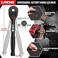 Vista 8 de LLNDEI Juego de llaves de vaso de 1/2 de 49 piezas y 52 piezas de llaves de impacto 1/4