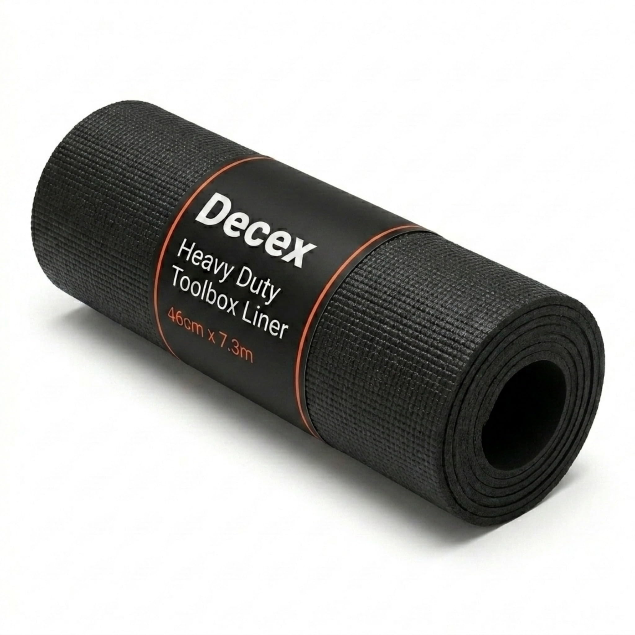 Decex Black Toolbox Liner Roll — Non-Slip Drawer & Cabinet Mat, 46Cm Wide X 7.3M Long, 3Mm Thick, Easy Cut Anti-Slip Matting For Tool Boxes, Drawers & Shelves