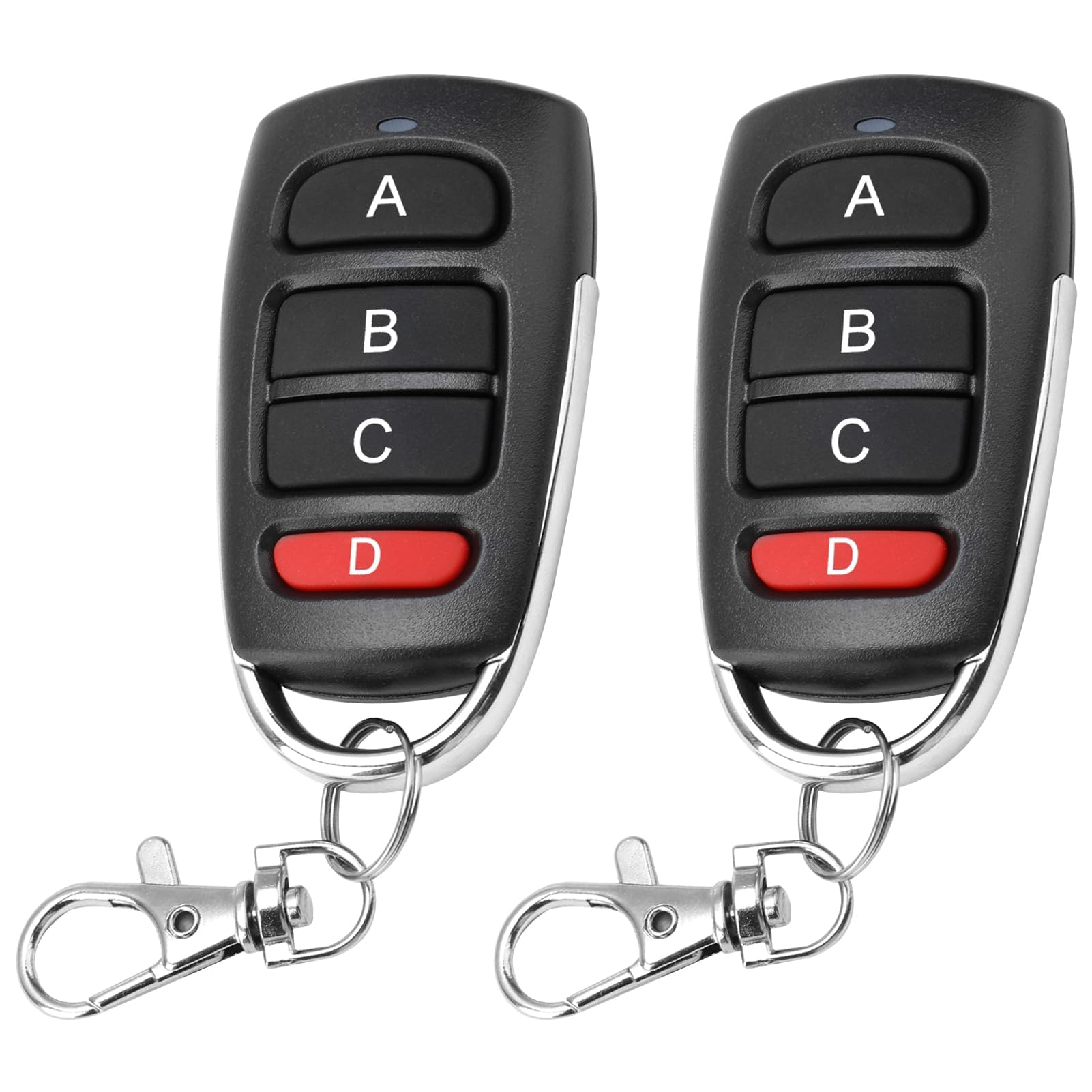Garage Door Cloning Remote Control 2 PCS, 433MHz Universal Wireless Remote Duplicator Replacement Keys with Key Fob Suitable for Garage Doors Electric Gate Original Vehicle Central Locking Systems