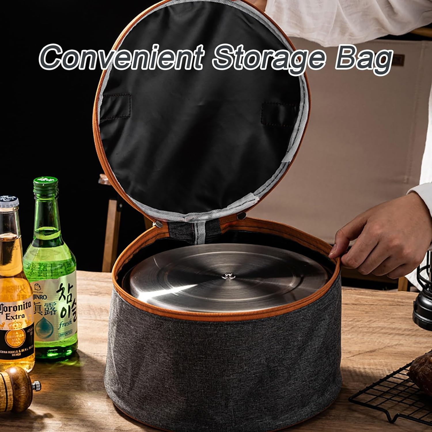 GAUDIO Camping Cookware, Camp Kitchen Pot, Nonstick Portable Utensils Cooking Pots Set, for Travel Backpacking Kitchen Indoors Hiking