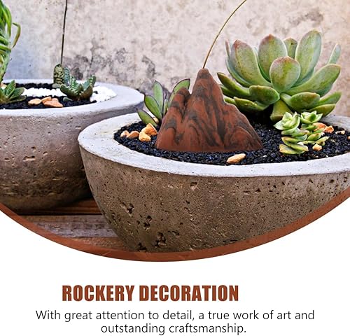 Miniatura 5 de YARNOW 3pcs Acuario Montaña Roca Cerámica Ornamento Mini Montaña Miniatura Figuras Mesa Arena Modelo Montaña Micro Paisaje Decoraciones