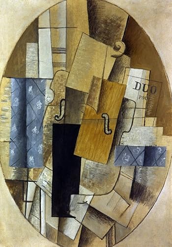 Braque Still Life 1914 NOval Bodegón La Vioin óleo sobre lienzo de Georges Braque 1914 Póster impreso por (18 x 24)