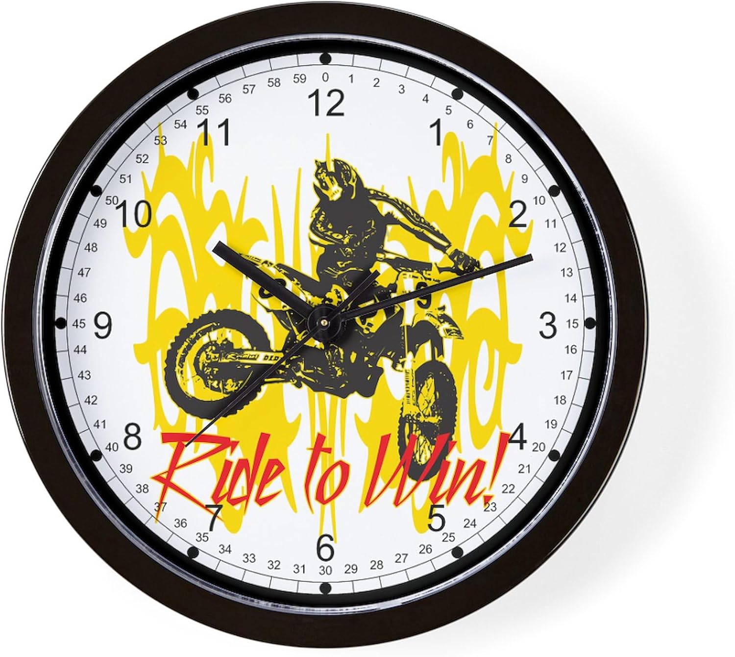 CafePress Ride to Win Motocross 10" Wall Clock for Livingroom, Kitchen, or Office