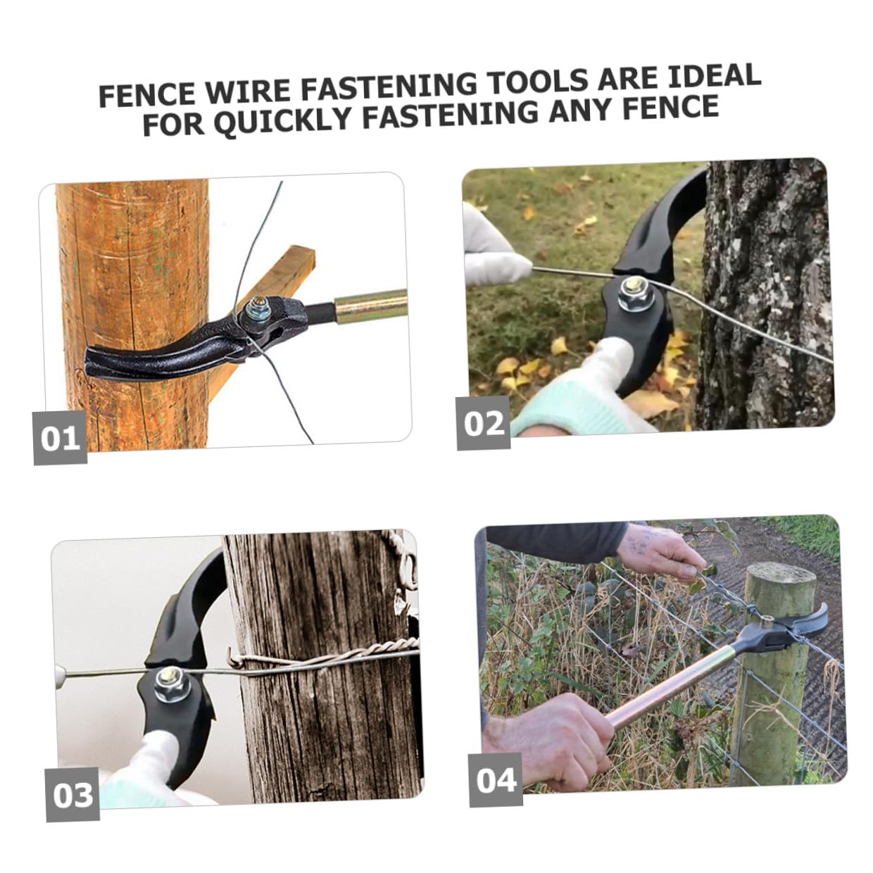 DOITOOL Herramienta Tensor Alambre para Vallas con Mango Estirador Cable para Cercas de Jardín Tensores Multiuso para Colocar y Reparar Verjas Herramienta Portátil Fácil de Usar