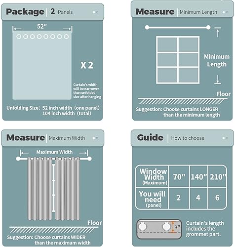 Miniatura 6 de BGment Cortinas opacas para niños, 84 pulgadas de largo, estampado de estrellas y ondas, cortinas para oscurecer la habitación, cortinas con
