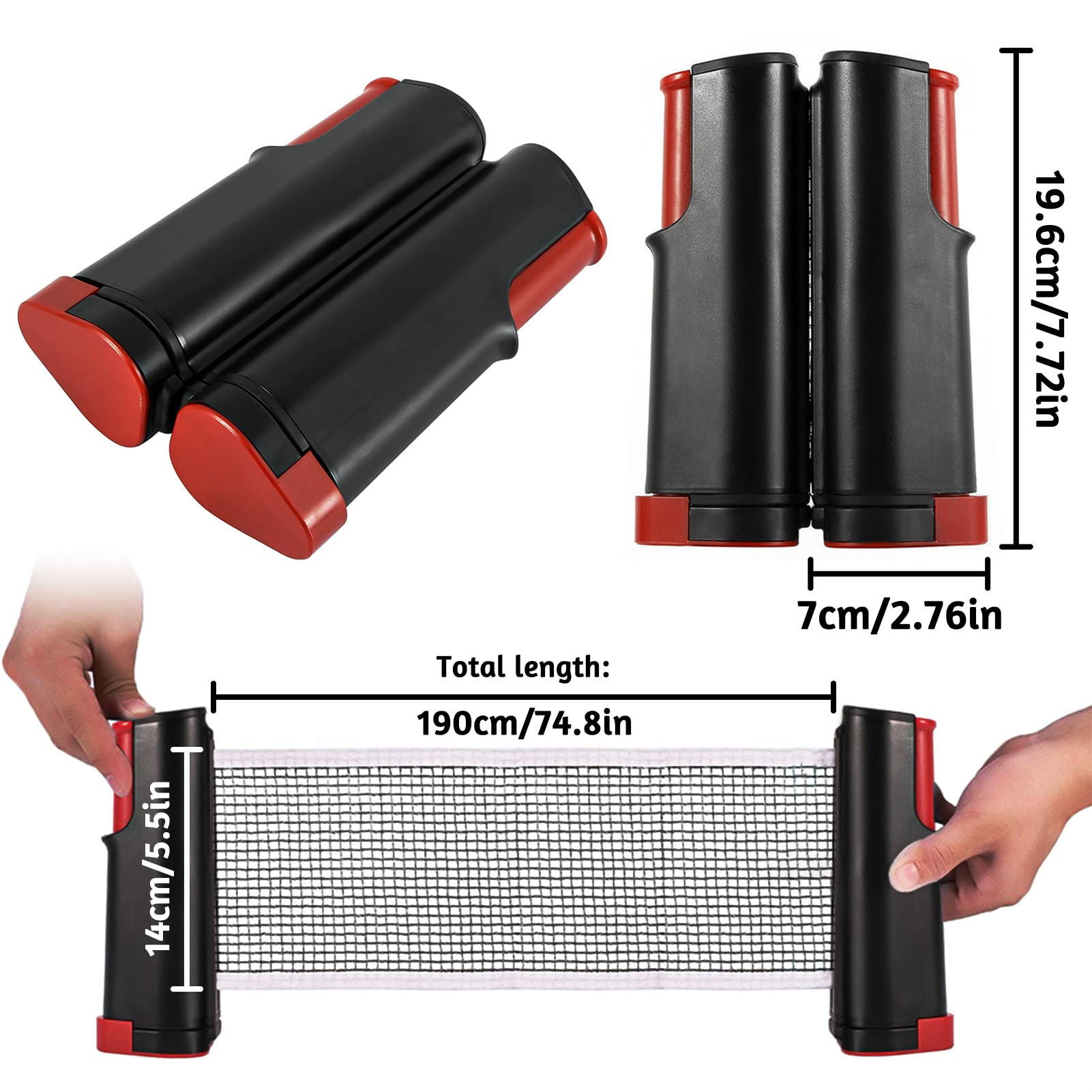 Red de Ping Pong Extensible Portátil para Mesa Familiar