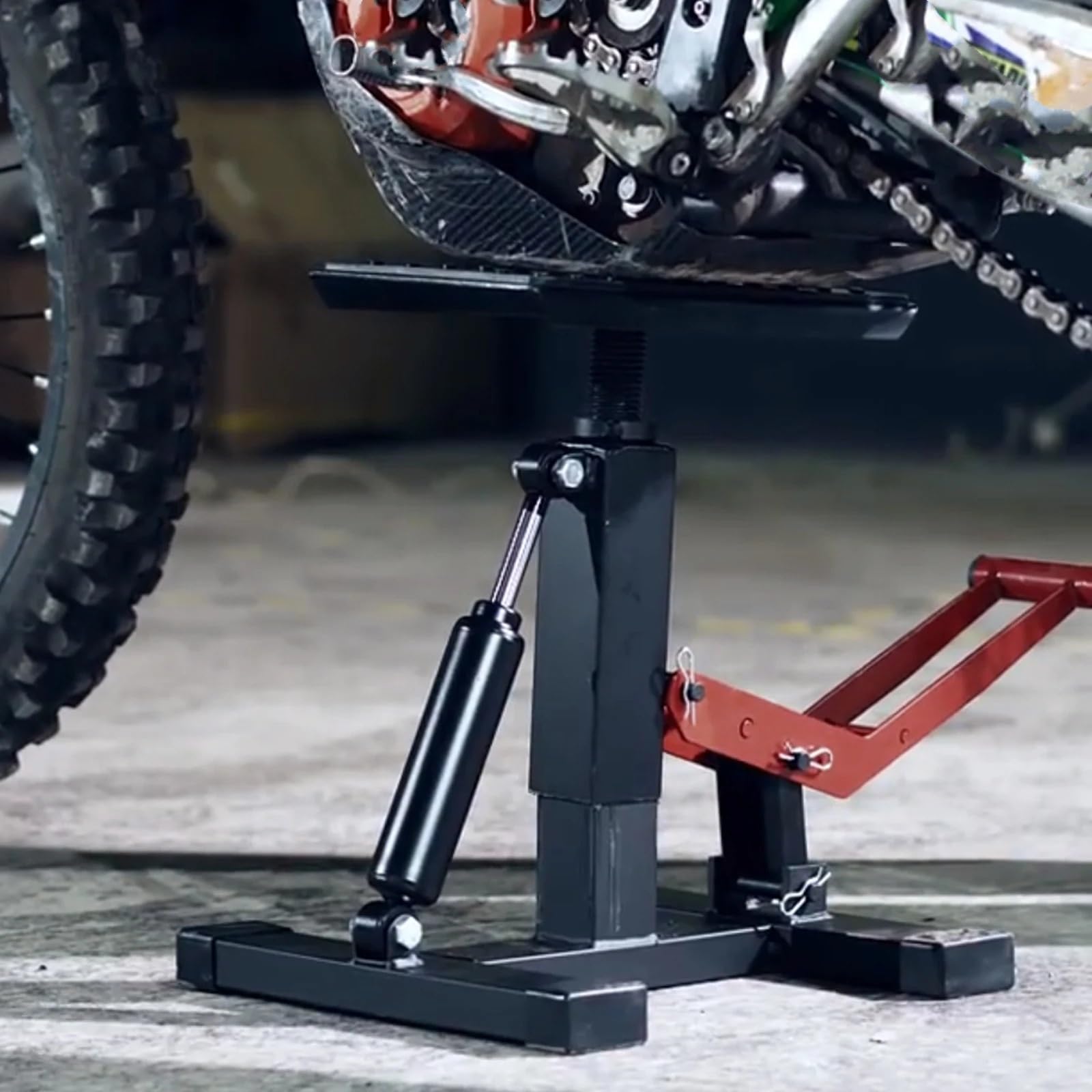 Soporte de elevación para motocicleta, carga máxima de 150 kg, universal para la mayoría de las motocicletas, soporte de reparación de motocicletas. Soporte Elevacion Moto Pata de Cabra Antideslizant