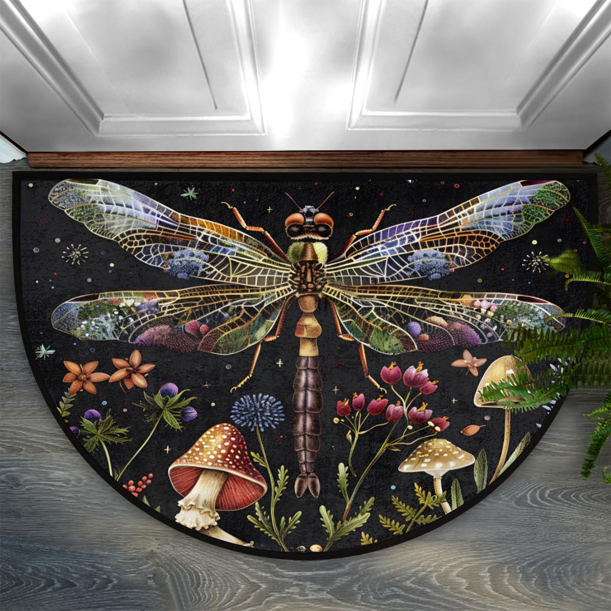 Photo 1 of CFERSAN Dragonfly Half Round Doormat 36 x 26 In