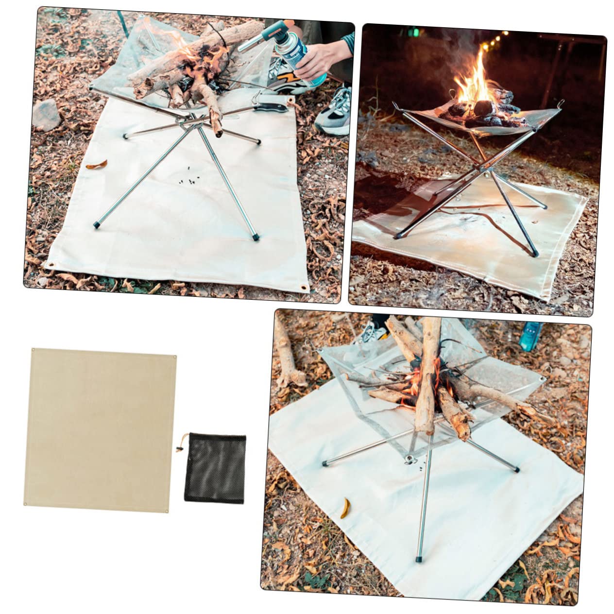 balacoo Outdoor Fireproof Blanket Fire Retardant Camping Mat 45x45cm Fire Prevention Sheet for Portable Fire Blanket