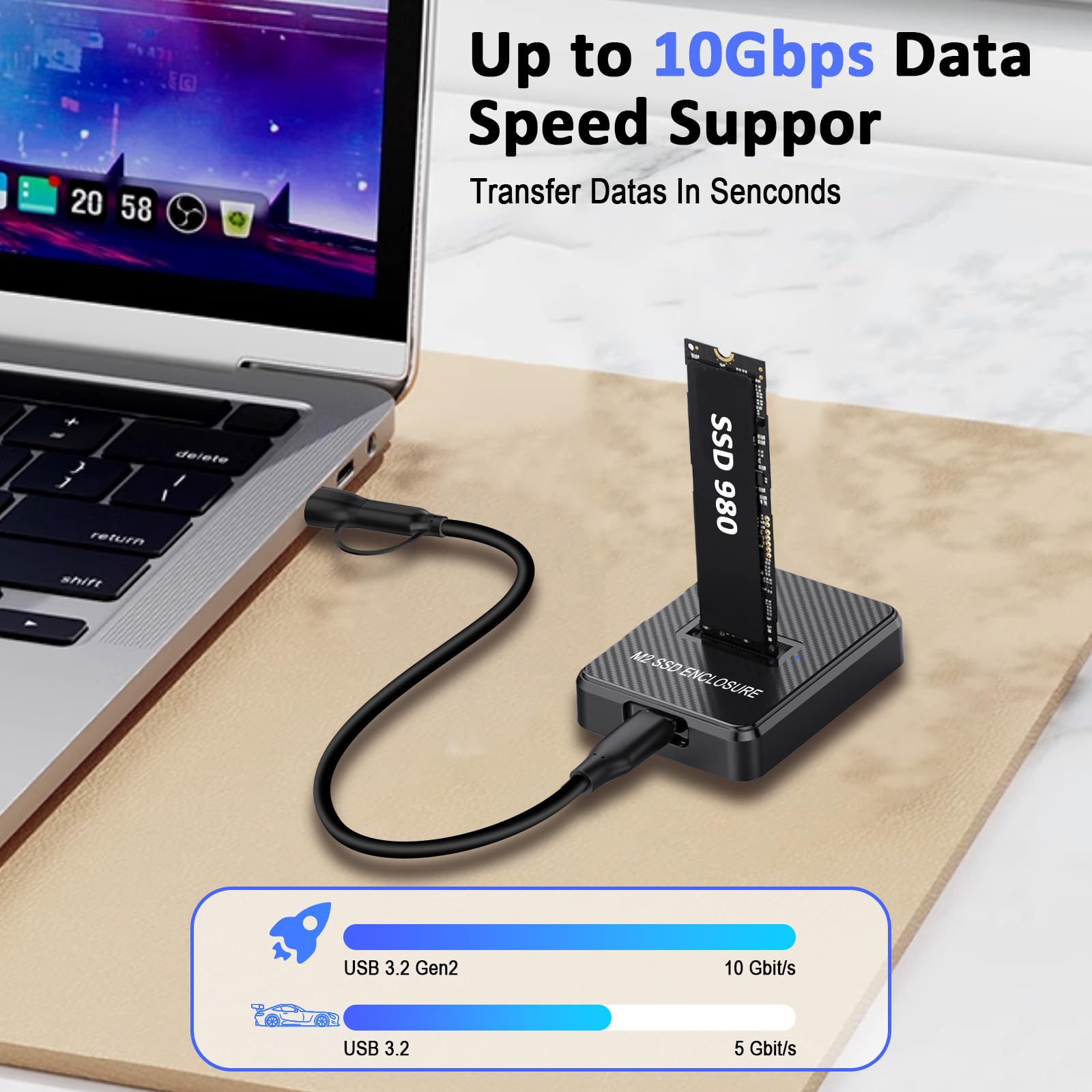 Dual Bay Harde Schijf Externe Box Nvme M.2 Efficië... - Vicedeal