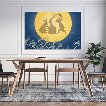 Amazon.co.jp: 月のうさぎシルエットとススキ_お月見_十五夜_ベクター