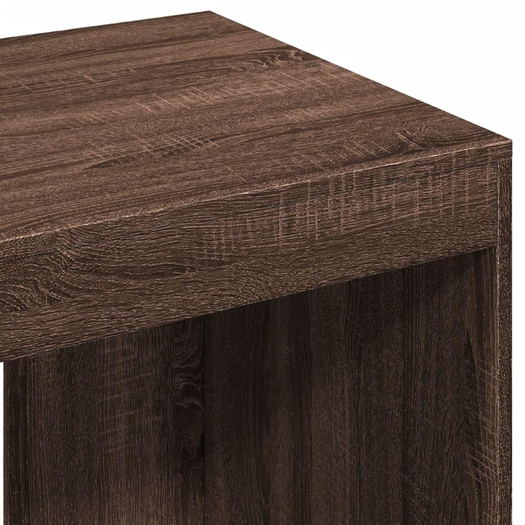 Scrivania rovere marrone in legno multistrato 103,5x56,5x94 cm con ripiani, design salvaspazio per ufficio, studio, smartworking, postazione computer e gaming