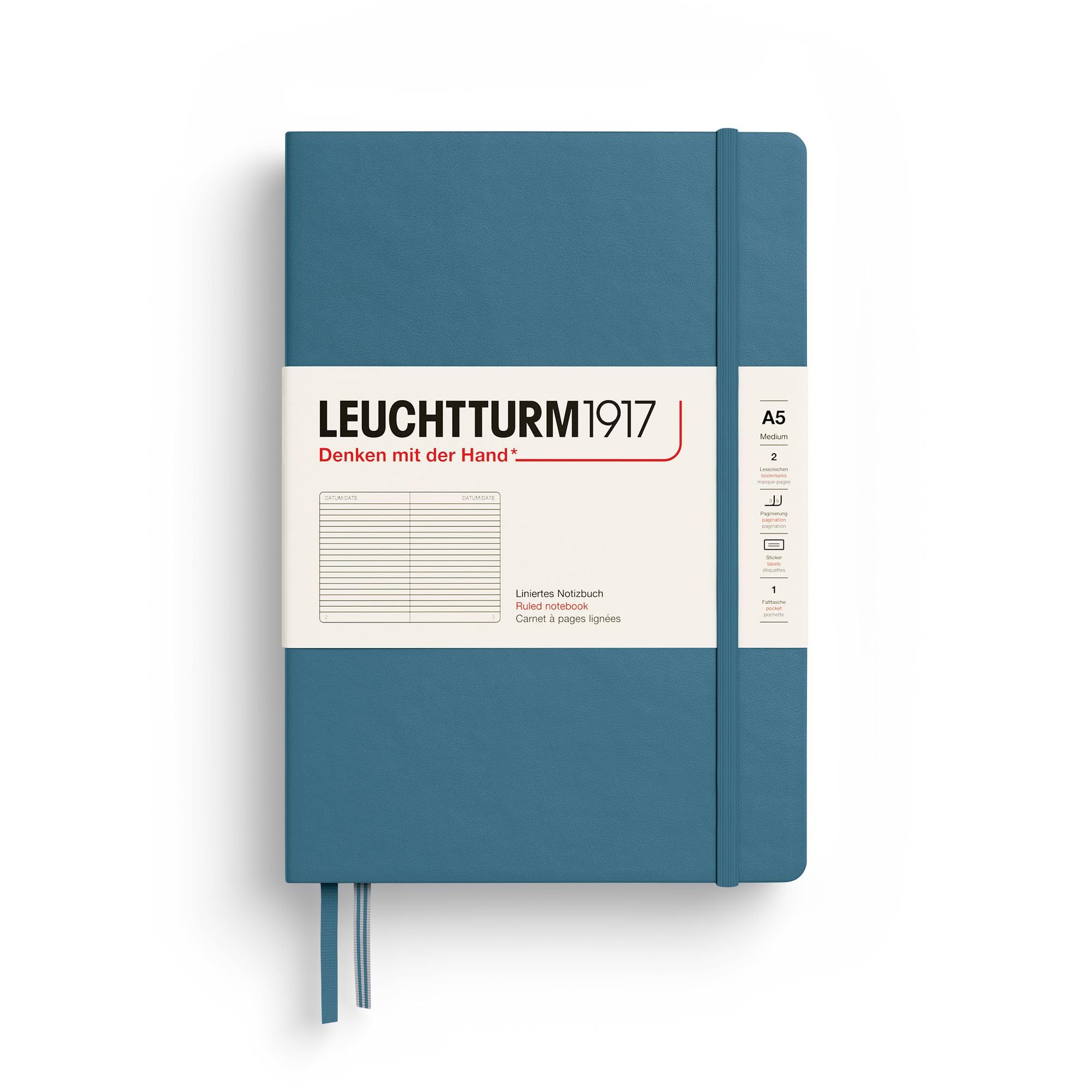 LEUCHTTURM1917 Notebook A5, Hardcover, 251 Numbered Pages