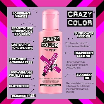 Renbow Crazy Color Semi Permanent Hair Color Cream Bubblegum Blue No.63 100ml