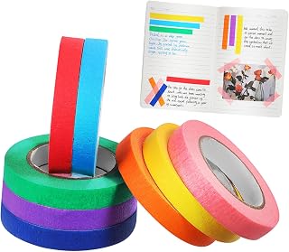 Uonlytech 8rollos Cinta De Enmascarar De Colores Vibrantes Para Bricolaje Manualidades
