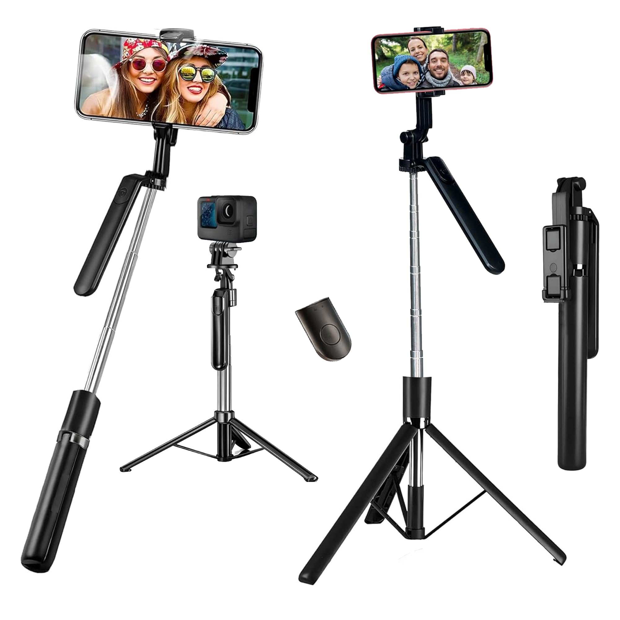 Kratos K18 Long Selfie Stick Tripod Stand 67 inch/1.7 M, 360° Rotation Handle for Anti Shake Shooting Tripod, Multifunctional Bluetooth Tripod for Mobile Phone for Vlogging, Live Stream and Travel-picture-16