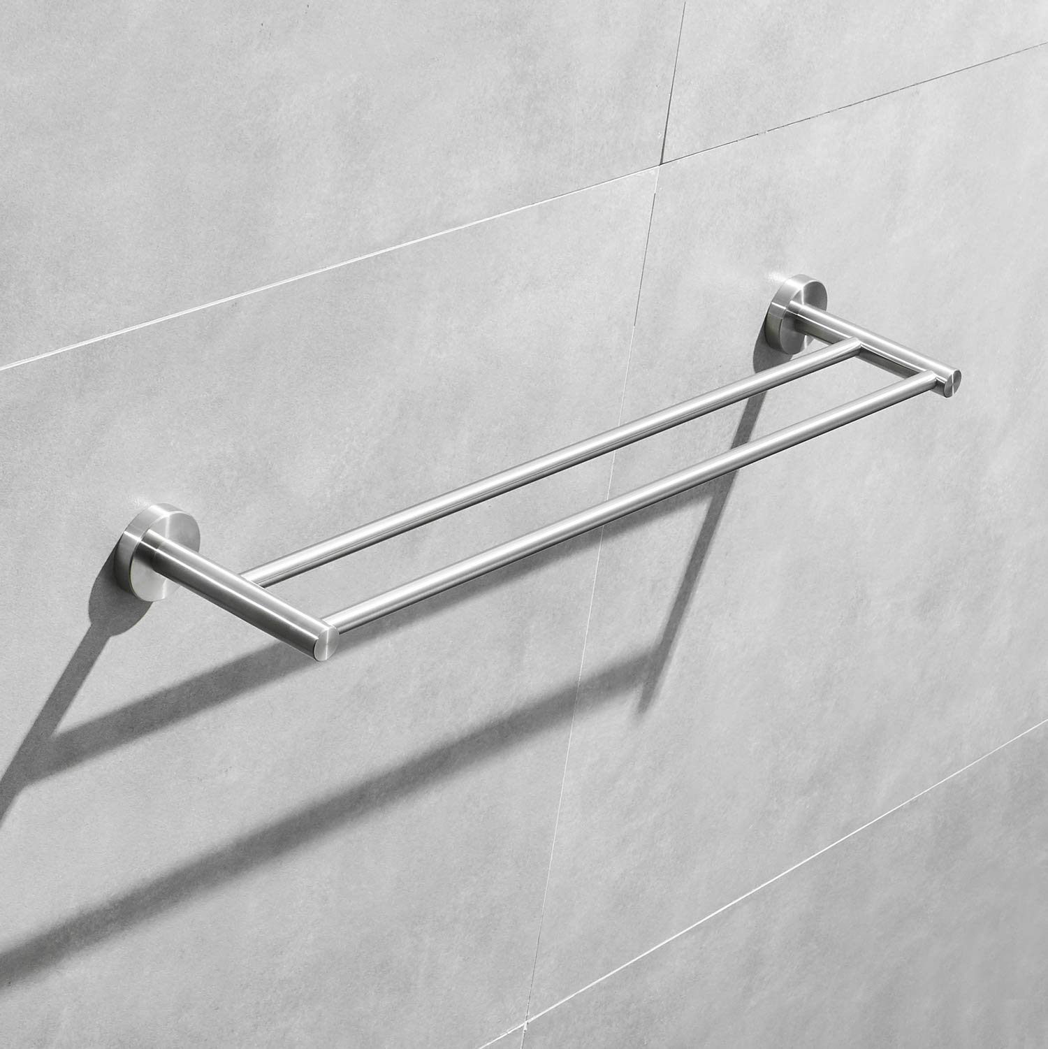 40cm Porte-Serviettes en Acier Inoxydable, Porte-Serviettes de Salle de Bain à Double Bras Support Mural de Fixation en Nickel brossé