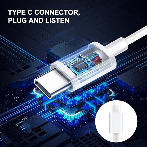 Miniatura 3 de Auriculares USB tipo C para iPhone15, Samsung Galaxy S23, Ultra S23+, S23 Plus, auriculares USB C enchufables, micrófono integrado y control de