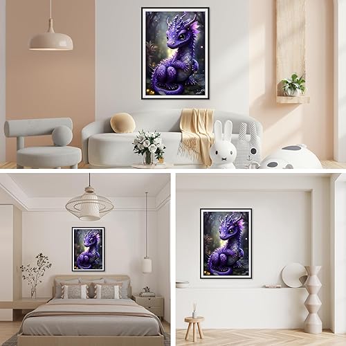 Miniatura 8 de SENQAO Kits de pintura de diamante de león para adultos, pintura de diamante de león asustado, pintura de diamante 5D, arte de diamantes de león