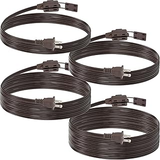 Kanayu Indoor Brown Extension Cord 6ft, 9ft, 12ft, and 25 ft Household Extension Cord with Safety Cap 3 Polarized Outlet Power Cord 2 Prong Extension Cord for Household Homes Kitchens Offices