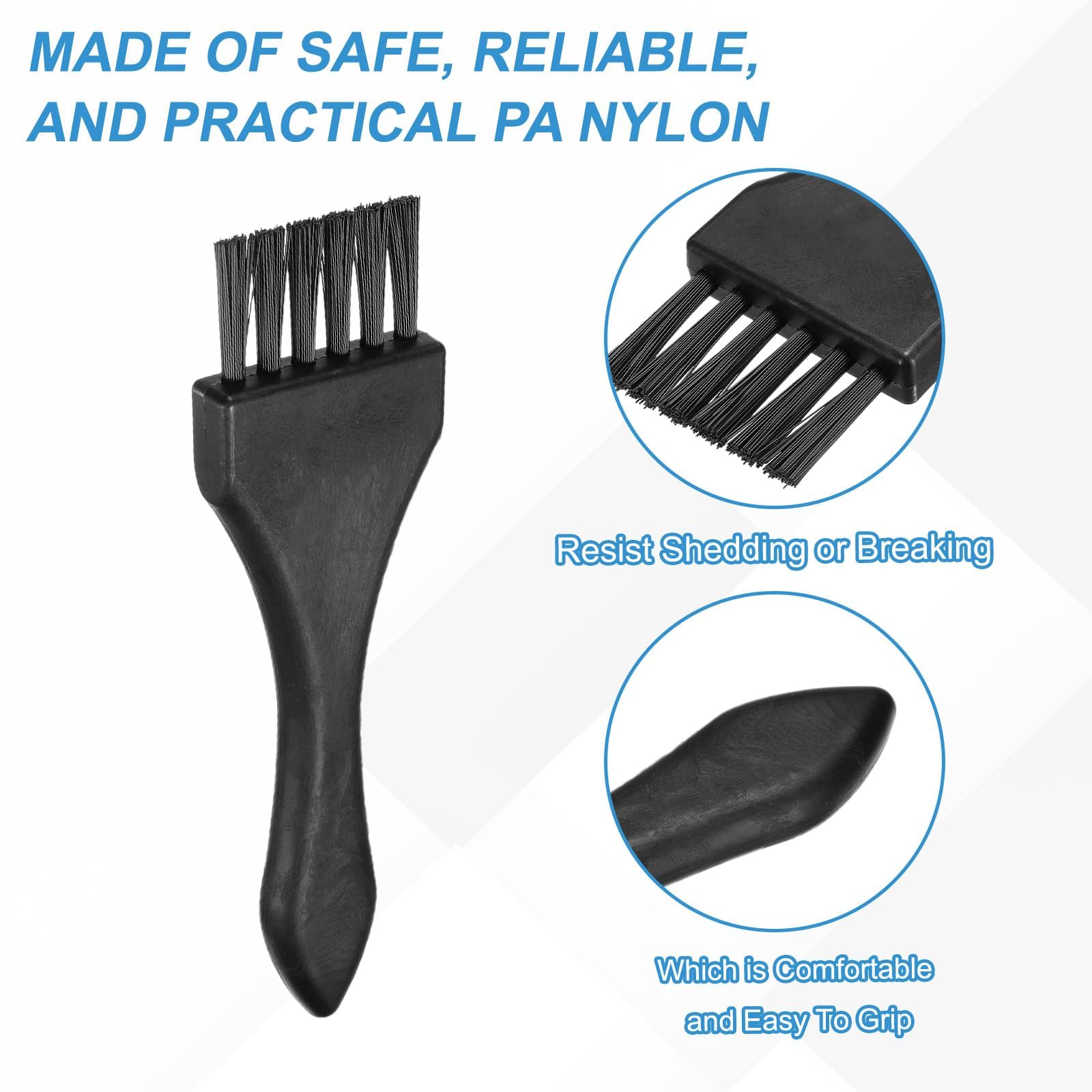 QUARKZMAN 6Pcs Spazzola Antistatica 25x39mm Manico PP Portatile Nylon Spazzole Pulizia ESD Antistatiche Per Elettronica Tastiera Computer, Nero