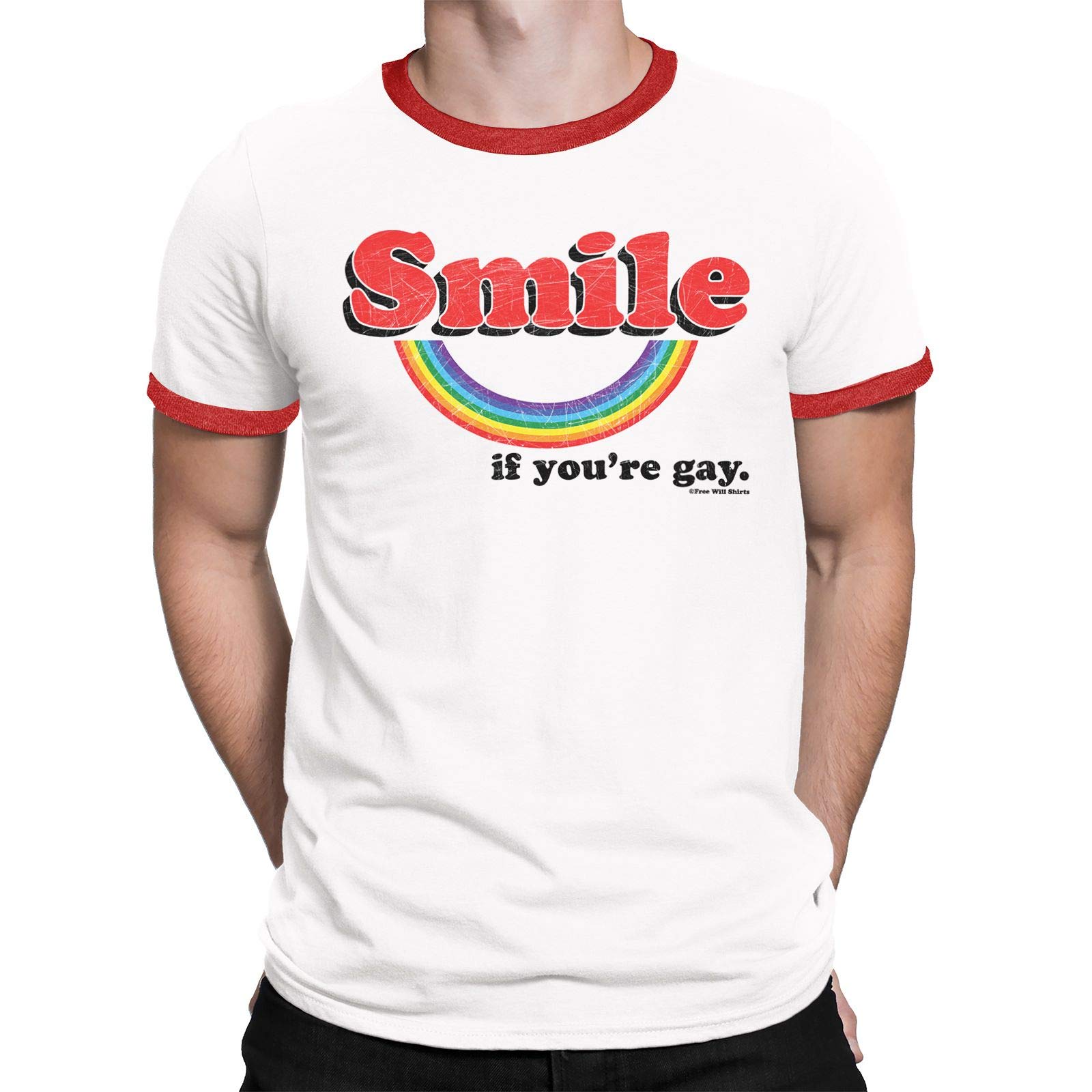 Smile If Your Gay - Mens or Womens Organic Cotton LGBT Gay Pride T-Shirt