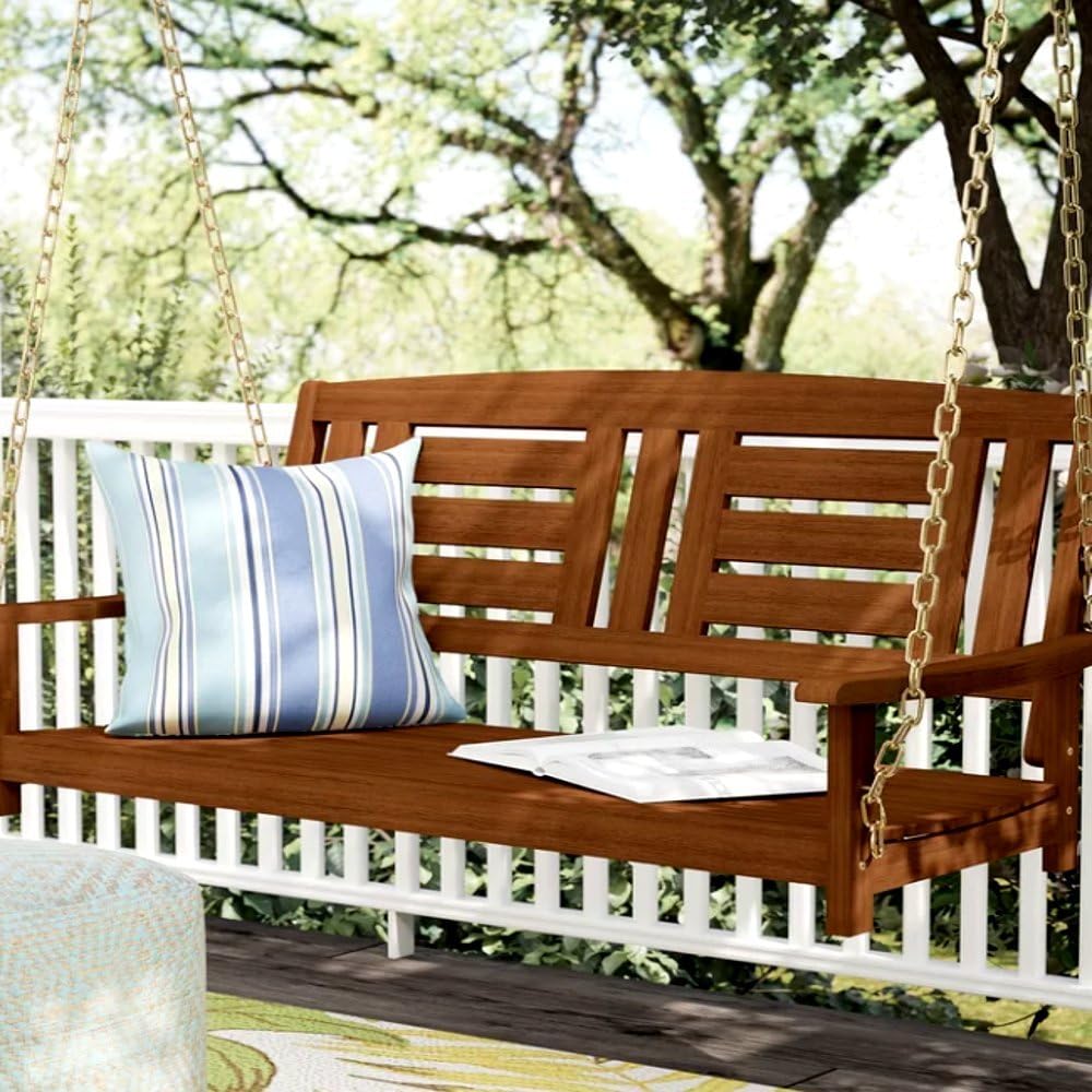 center Stand Alone Patio Swing Loveseat, Modern Roof