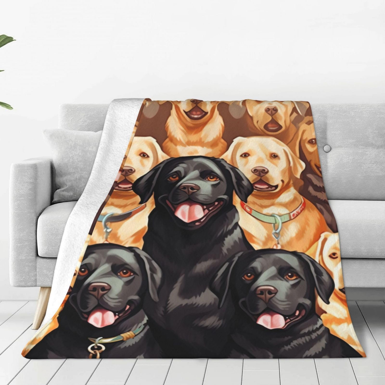 Couverture flanelle douce et légère thermorégulatrice motif chien