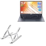 BoxWave Stand and Mount Compatible with INHONLAP N15 Laptop (15.6 in) - Compact QuickSwitch Stand, Portable Multi Angle Viewing Foldable Riser - Metallic Silver