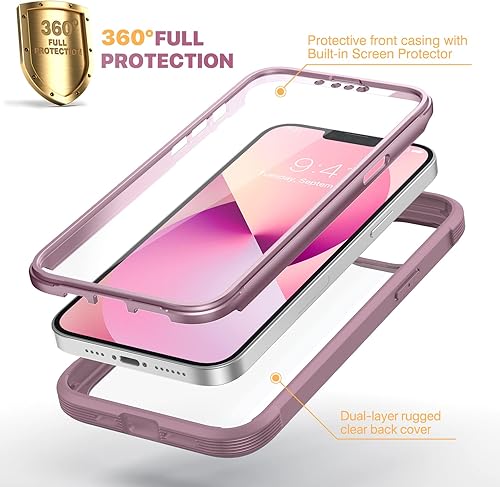 Miniatura 982 de Diaclara - Funda diseñada para iPhone 14 Pro Max, resistente, de cuerpo completo, con protector de pantalla sensible al tacto y antiarañazos + Blanco