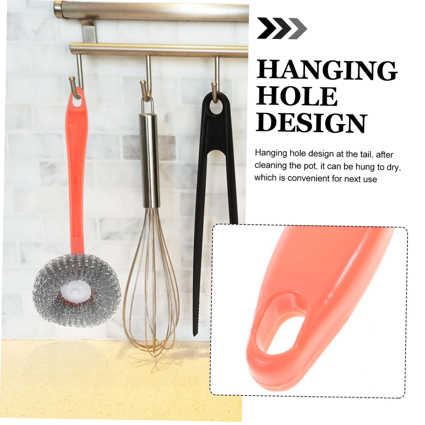 SOLUSTRE Metal Scrubber Brush Dish Sponge Pan Brush Cleaning Pad for Kitchen Utensils