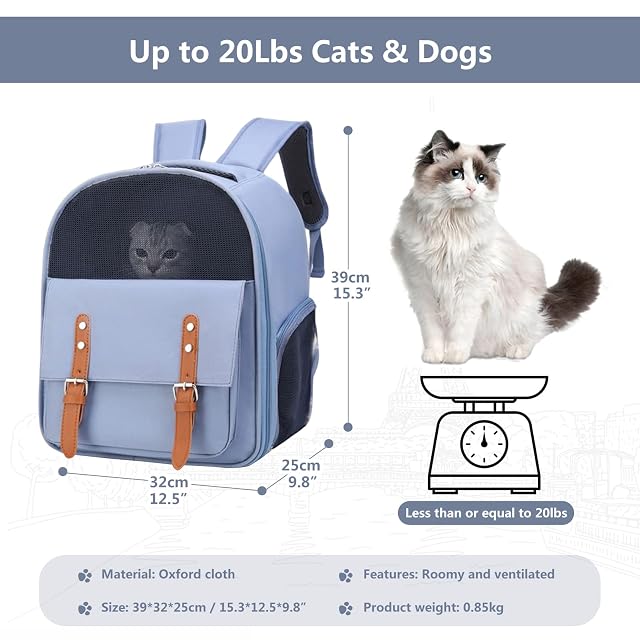 Foto 3 de 6 de PETCUTE Mochila para Mascotas,Mochila para Perros con Diseño Ventilado,Almohadilla Desmontable,Transpirable…
