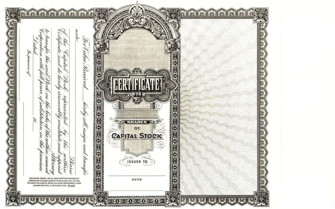 Goes 509 Corporate Stock Certificate, Goes Certificate, Size 8-1/2 x 15, Printable, Laser or Ink Jet Compatiable (Pack of 10)