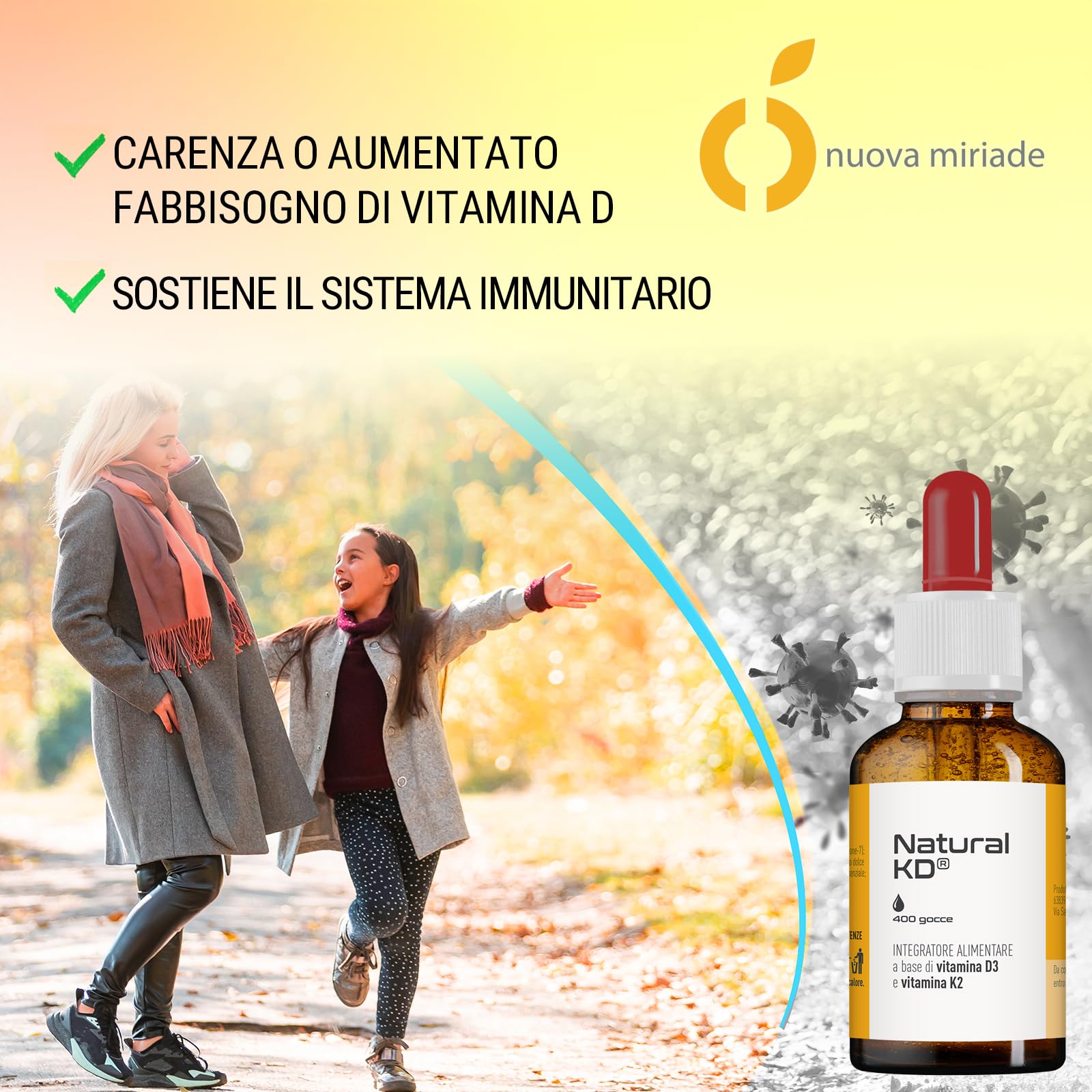 Vitamina D3 K2 in Gocce Vegano da Lichene Islandese – Integratore al Gusto Arancia per Ossa e Sistema Immunitario – Dosaggio Personalizzabile (500 UI/goccia) – Ideale per Difficoltà a Deglutire