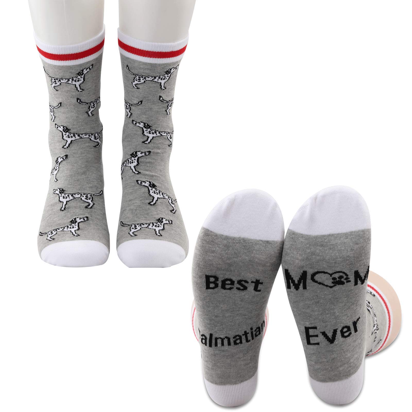 PXTIDYDalmatian Socks 2 Pairs Best Dalmatian Mom Ever Crew Socks Dalmatian Dog Mom Gift