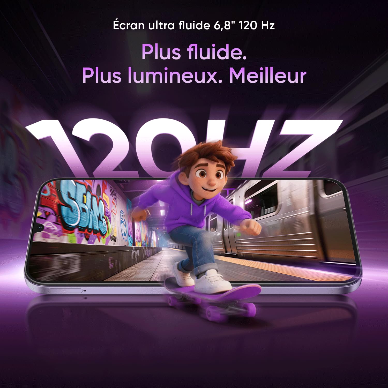 realme P4 Lite Smartphone, 4+256 GB, Batterie Titan 6600mAh, Écran 6.8" 120Hz, Jusqu’à 12 Go RAM Dynamique, Protection ArmorShell, Longue Autonomie Charge Rapide Téléphone, Gris