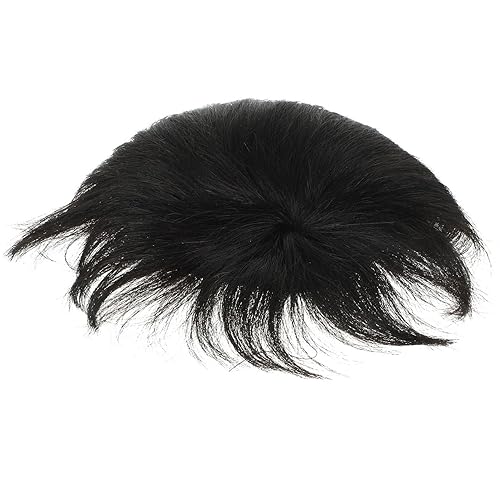 Extensiones de cabello humano real de repuesto para hombre, estilo tupé, cómodas y elegantes para uso diario, fiestas y cosplay