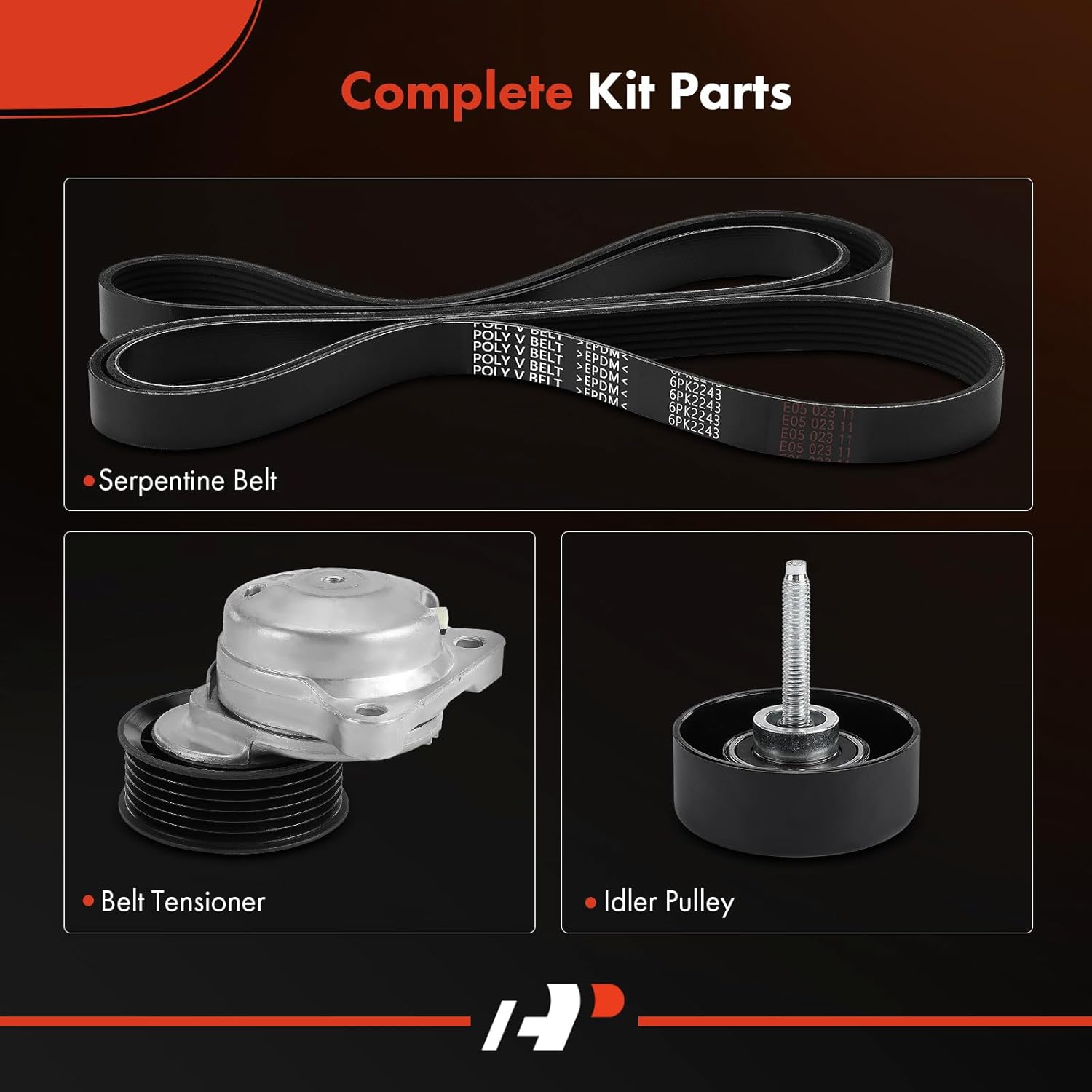 A-Premium Engine Serpentine Drive Belt Kit with Tensioner & Idler Pulley Compatible with Mazda Cars - MX-5 Miata 2006 2007 2008 - Manual Transmission, 2.0L