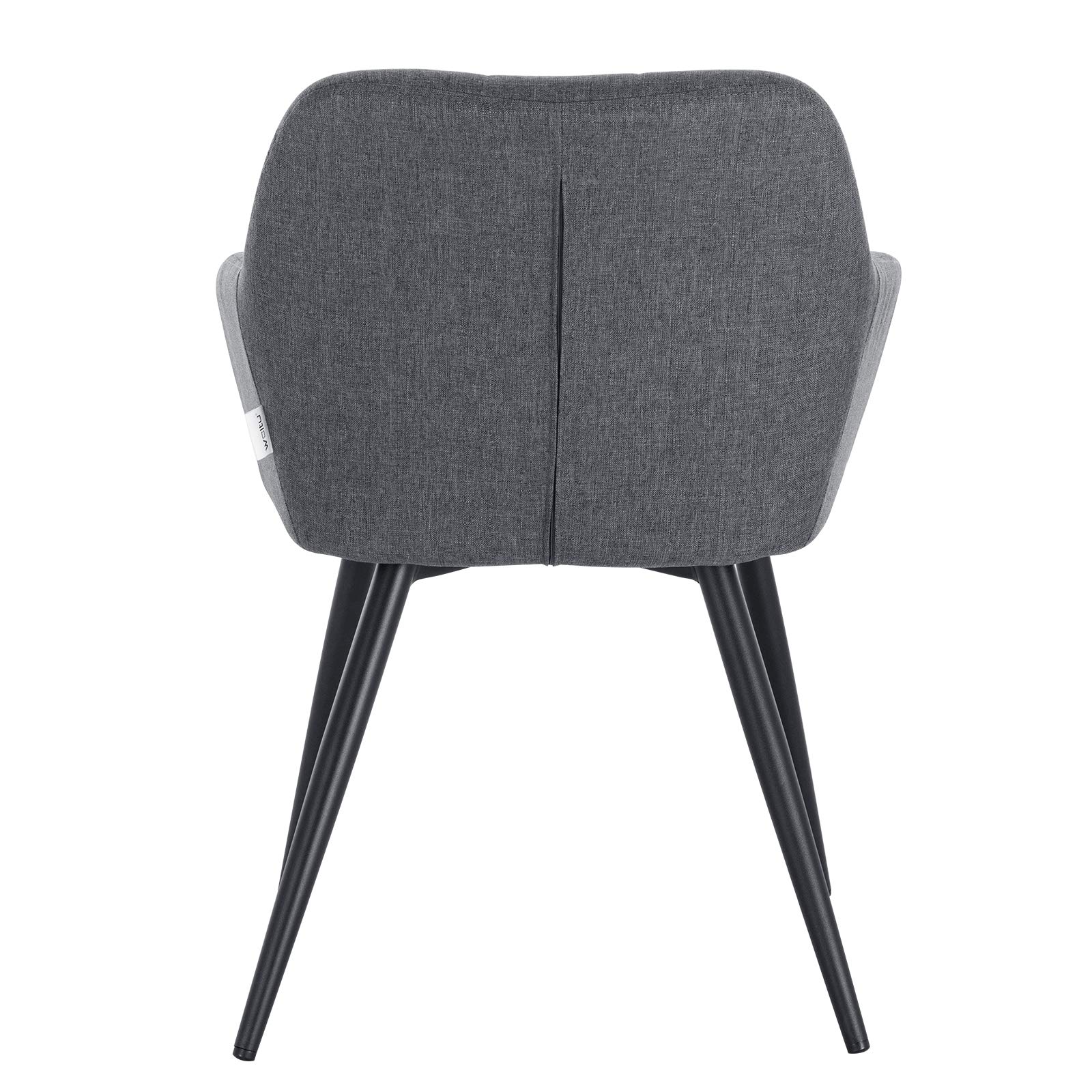 WOLTU Juego de 2 Sillas de Comedor,Tapizadas Lino, Gris Oscuro | Vintage,con Reposabrazos,Estructura de Metal