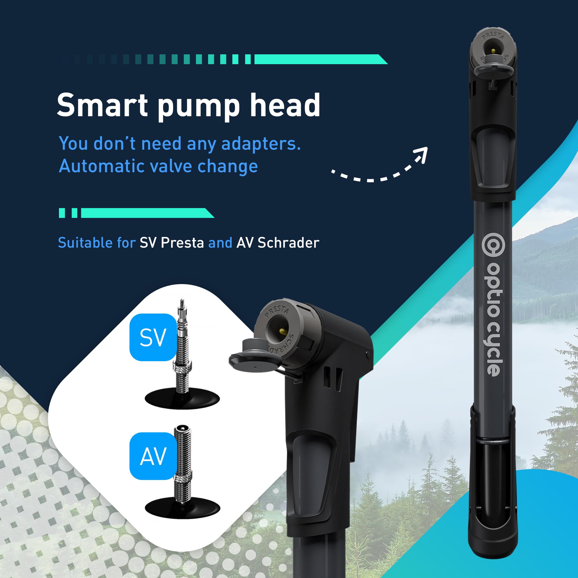Mini Bike Pump 120 PSI / 8.3 Bar - Compact Portable Bicycle Hand Pump for Presta Schrader Valve, Grey - Image 4