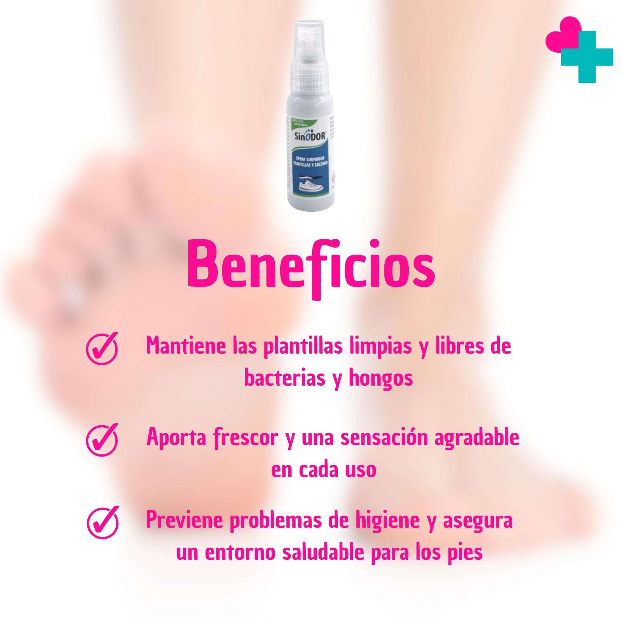 Spray Limpiador de Plantillas Herbi Feet 30 ml. Spray Antiolor Calzado y Pies. Spray Desinfectante Zapatos Portátil Antibacteriano y Fungicida. Higienizante Plantillas