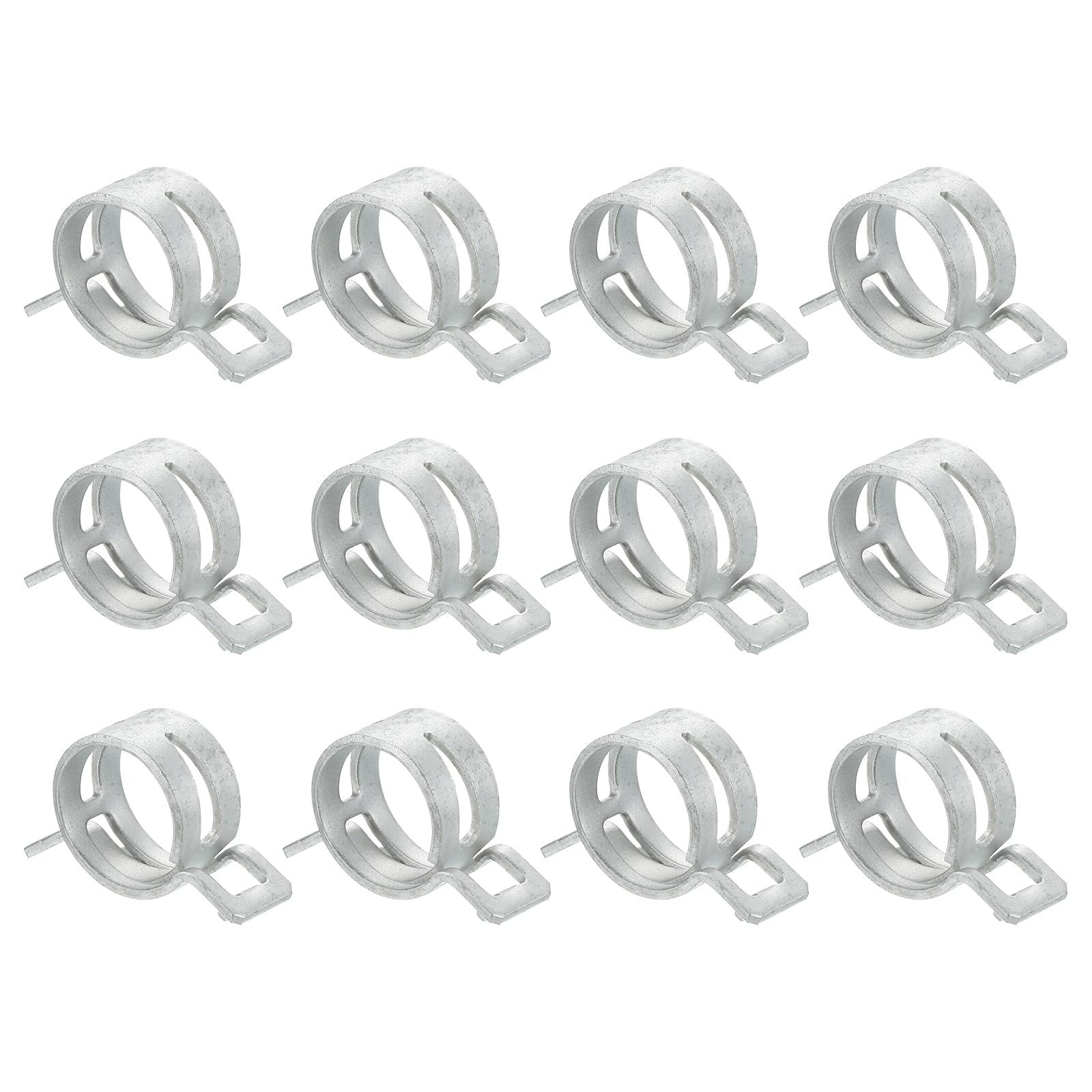 Sourcingmap 12Pcs Spring Band Type Action Fuel/Silicone Vacuum Hose Pipe Clamp