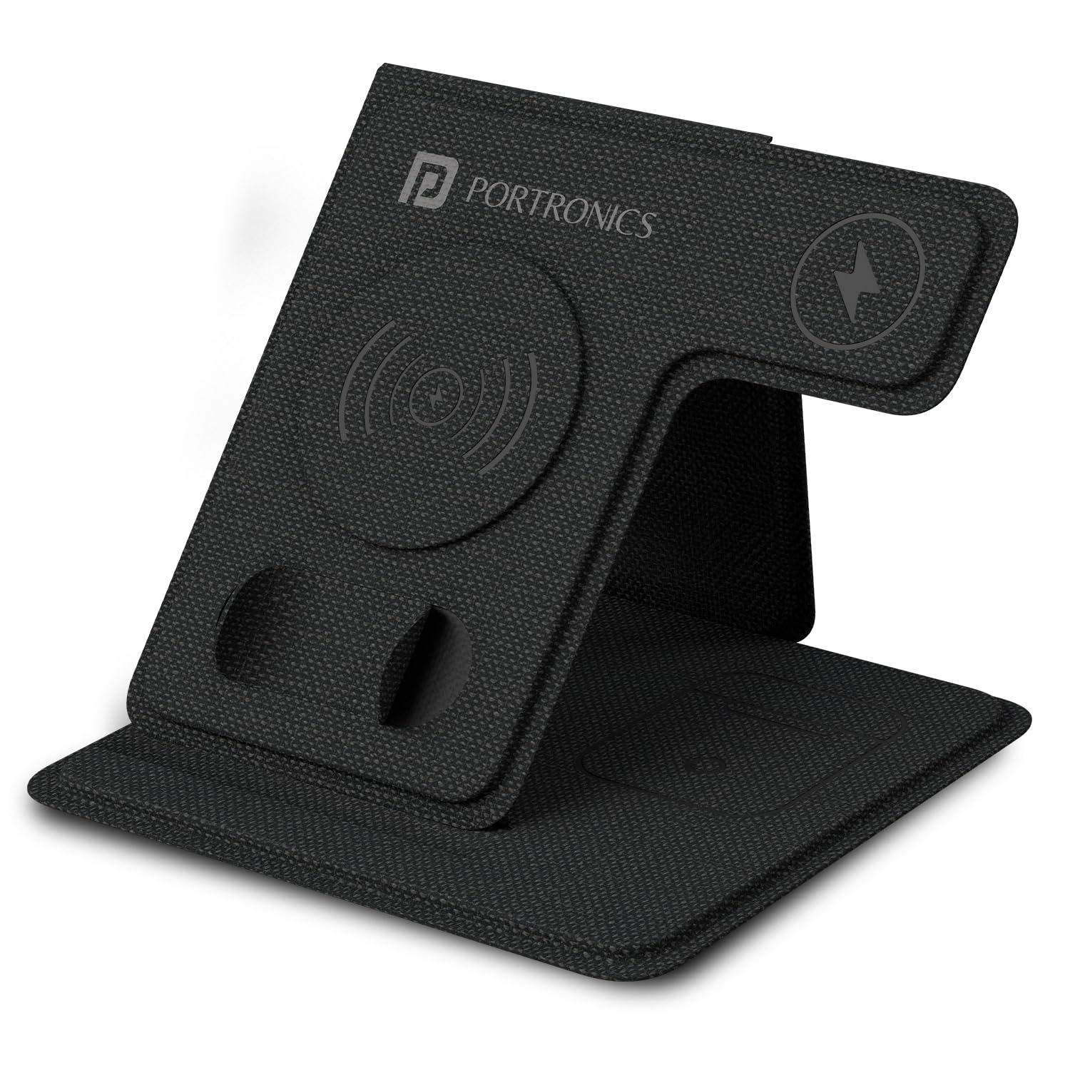 Portronics Freedom Fold 3 15W 3 in 1 Foldable MagSafe Compatible Wireless Charger for iPhone 12 & Above Series, Apple Watches & AirPods with Premium PU Leather, 1M Type C Charging Cable(Black)-picture-22