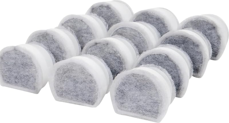 PetSafe Drinkwell Pet Fountain Replacement Carbon Filters, 12 Filters | Certified Fit for Drinkwell Fountains, 50% More Carbon Than Generic Brands, 2-4 Weeks Filtration per Filter