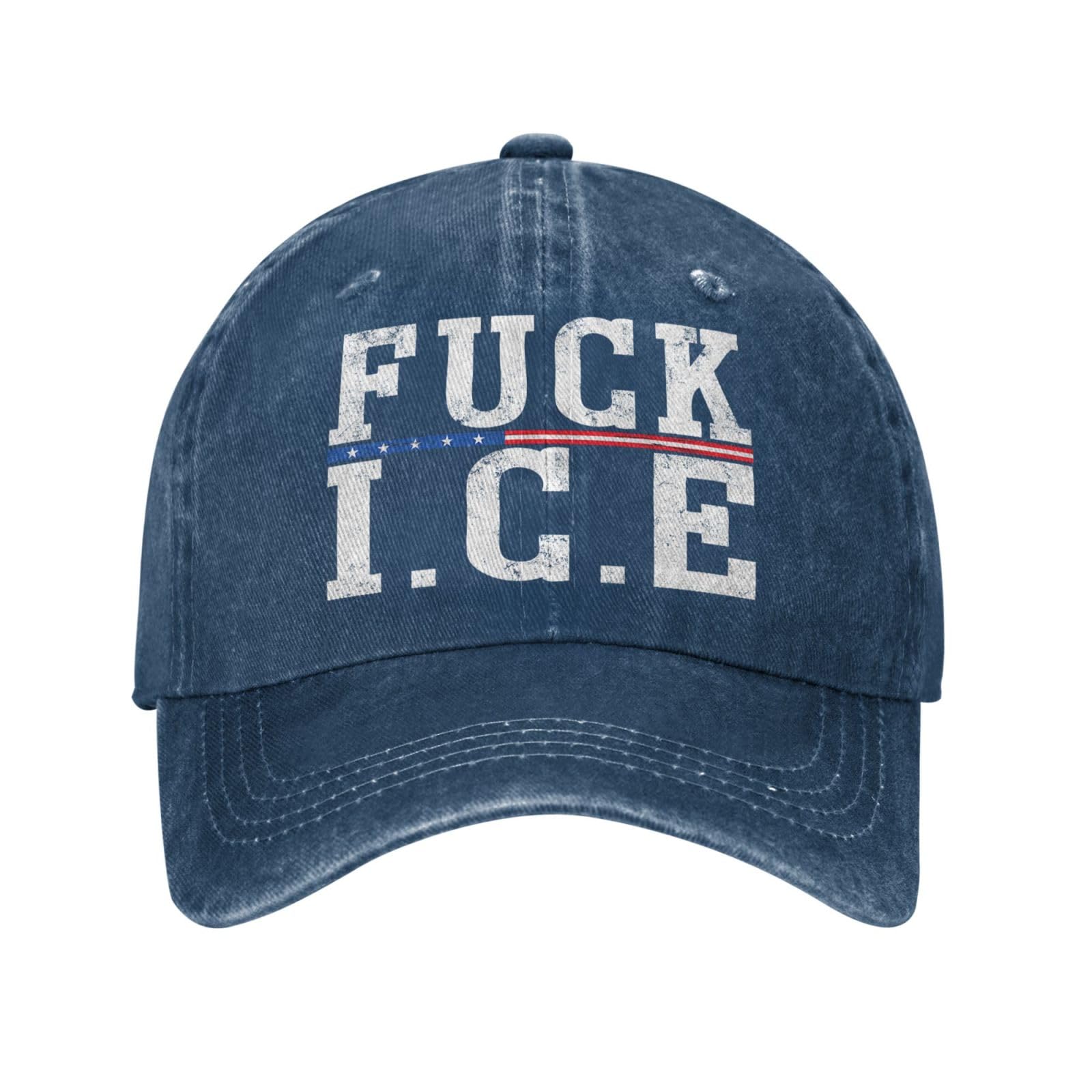 Nlwqekv Unisex Navy Blue Fuck Ice Caps For Men's Fuck Ice Mens Baseball Cap