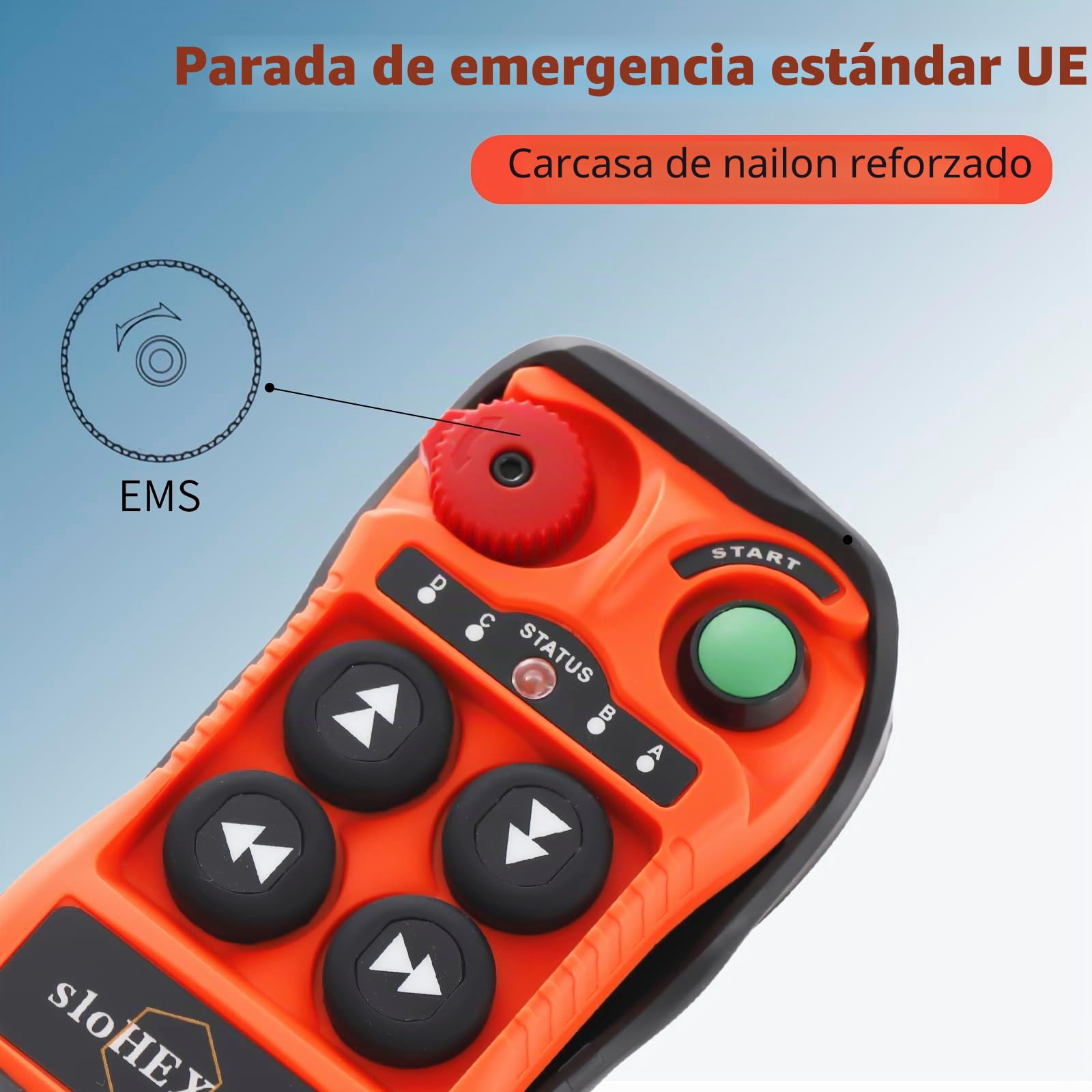 4 canales Botón Mando a distancia inalámbrico de grúa 220V Radio Transmisor y Receptor para polipasto eléctrico de cadena Cabrestante Puente grúa Controlador