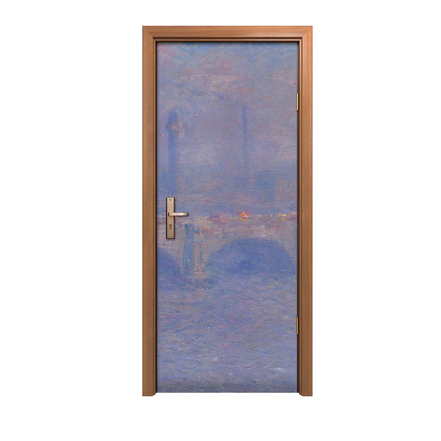 Autocollant de porte pour relooker une entrée usée avec le style Monet